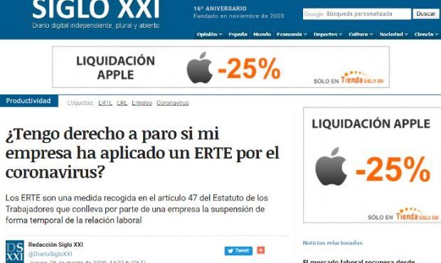 ¿Tengo derecho a paro si mi empresa ha aplicado un ERTE por el coronavirus?